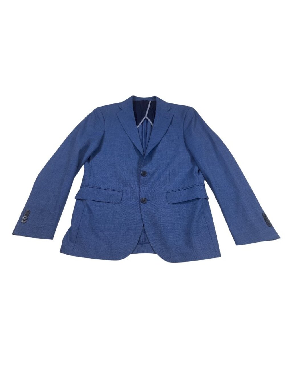 Cole Haan Grand OS Mens Blue Wool Blend Suit Jacket Size 36 S (W896)